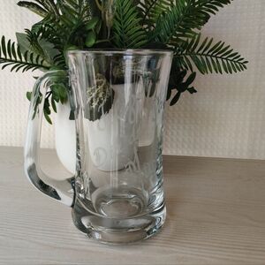 Personalized Engraved Clear Glass Beer Mug " Feliz Dia De Papa Miguel"